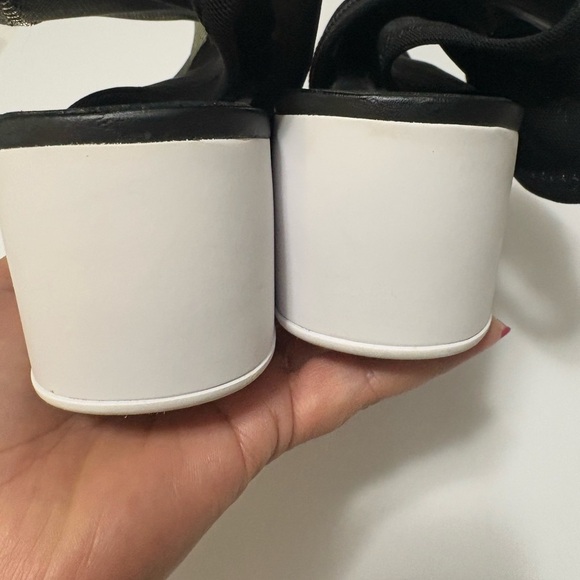 Donna Karan Riviera Cutout Platform Booties. Side Zip, Stretchy Fabric Upper. - Picture 9 of 14